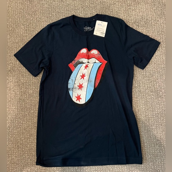 Rolling Stones Graphic Tee with Chicago Flag Design NWT Size Medium - Picture 1 of 2